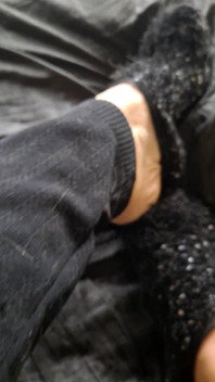 Fuzzy Sock Foot Peek-a-boo