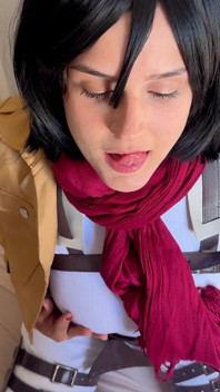Mikasa POV kouření fantasy - pomalé, mokré a nezbedné