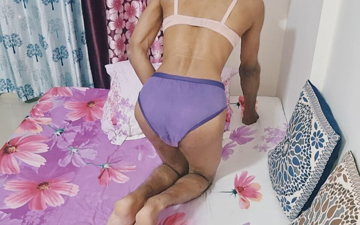 Nickey: Horny Indian Teen Femboy Wearing His Stepmom's Cute Panties and...