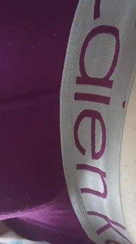 Guy in Purple Panties Strokes and Jerks off His Dick