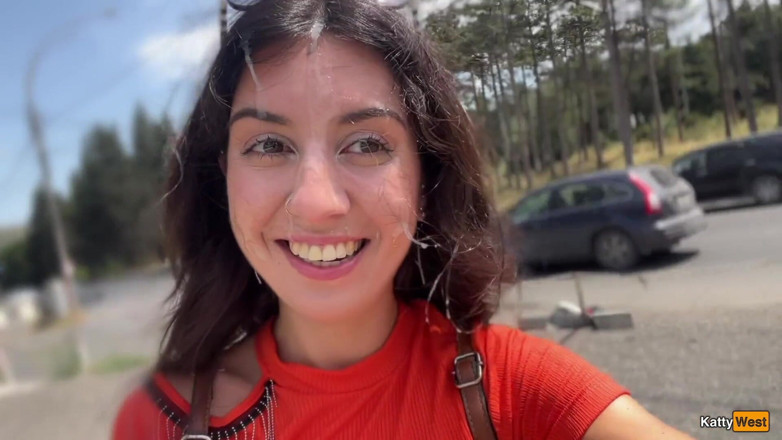 Katty West: Öffentlicher blowjob im busch mit fremdem und verrückter spermawalk mit...