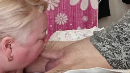 Stepmom Gives Deep Blowjob and Jerks off My Dick