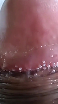 Close up Uncut Cock and Lots of Precum