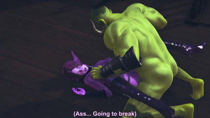 Waifu club 3D: Elf gets pussy creampie from big orc