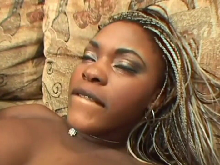 Africans Orgasm: Perfect ebony ass takes two big white cocks