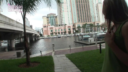 Dream Girls: Two hot girls flash tampa in the rain