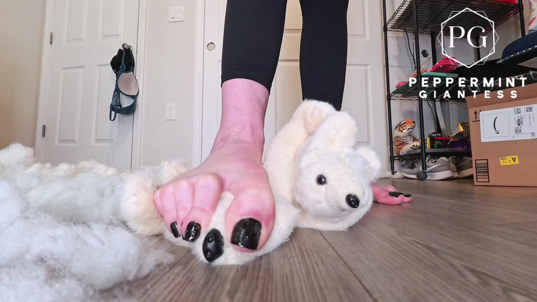 Peppermint Giantess: 67 Tall Giantess Barefoot Plushie Crush: Size 16 Toes Tear Open &amp;...