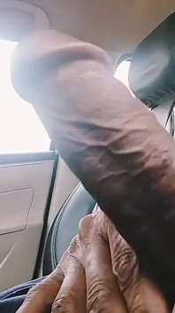 Zakar seksi melancap di dalam kereta
