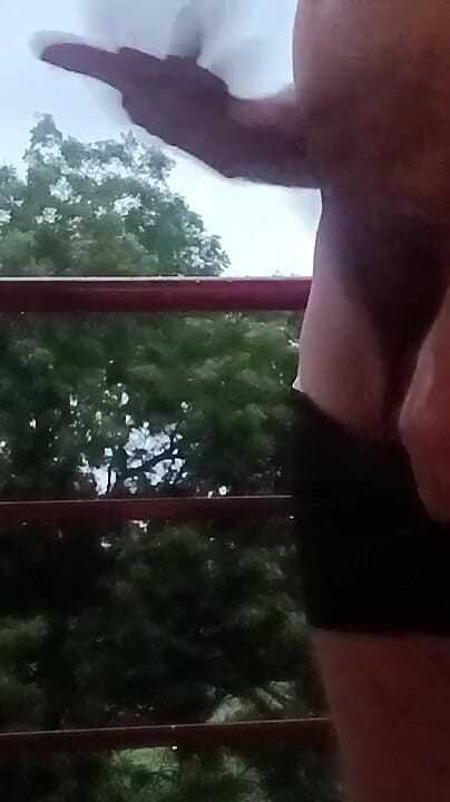 Desi shikha: Rain Lovely Weather Naked in Balcony Indian D Si Boy