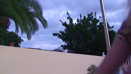 Gazongas: Blonde pissing on the stairs