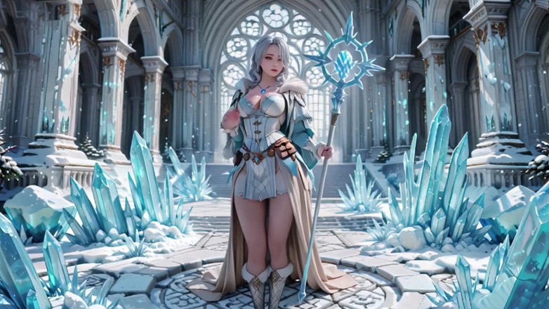Seraphina Vale: Срібна крижана королева! Стоячи на колінах у Замерзлому замку, її холодні обладунки приховують стільки секретів.