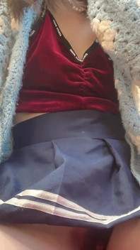 Hana Sexy in College Skirt Outfit Perfext Body Good Ass