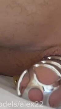 Scopando giovane ragazzo culo leccata di culo, castità cintura cazzo chiuso sborra