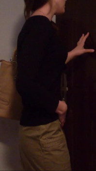 Skinny Teen with Glasses Full Bladder Desperation and Trying Pee on the Floor
