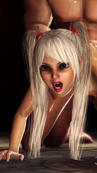 Cerimônia ritual. Uma jovem loira sexy é fodida com força por um homem grande em um castelo medieval