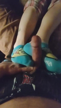 Seksowna kostka Sockjob Skarpetki Footjob &amp; Hello Kitty Socks Ręczna robota