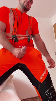 Tyler Blake Honění V Pracovním Oblečení Hivis Lumberjack - Protahování Svalů a Výbušný Výstřik