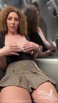 Alone on a Train, I Fuck My Pussy with a Dildo Like a Slut