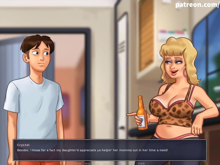Hentai World: Summertime Saga - ibu tiri teman wanita saya minta untuk mengongkeknya...