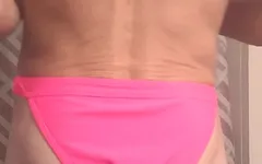 Cdmichelle vestindo nova lingerie rosa