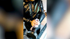 theonlyKING: Rubber riding boot spit shine and polish