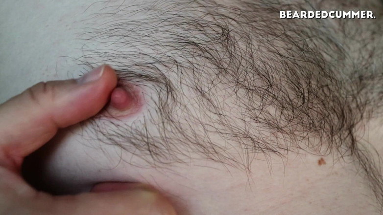 Beardedcummer: Hairy pits, chest, beard and nipple play