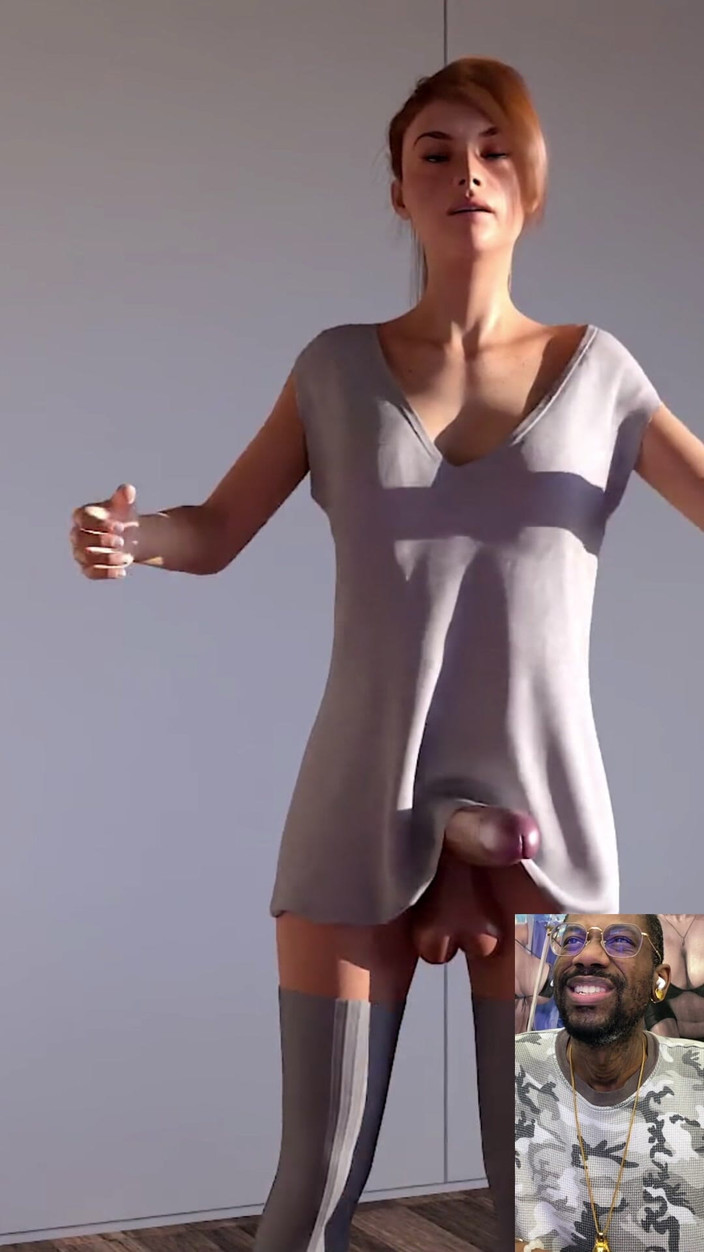 L6RD7BLU3 FUTA: Linda nena pelirroja transgénero se despierta con su polla dura...