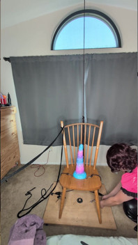 Sissy Candy in Self Bondage with Huge Dildos