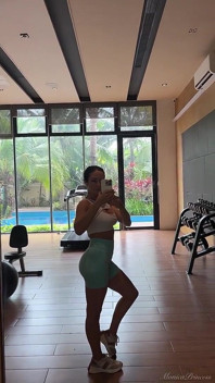 Sexy Workout, Jumping on a Ball, Tits Flash in a Public Gym