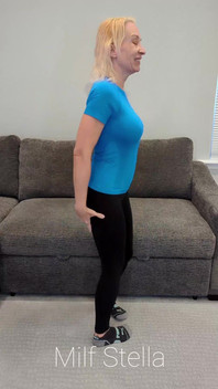 Blue Compression Shirt with Black Yoga Pants