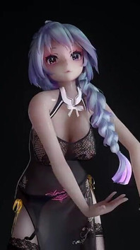 Tatuaje erotice Miku-stelar-marionette; Ciorapi negri; Cheongsam