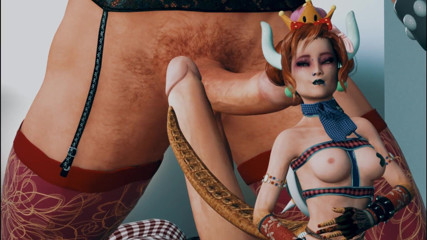 Cock Box 3D: Kawaii bowsette fà un lavoro a doppia canna episodio 3 Mario...