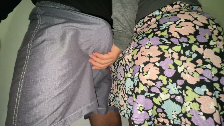 CoupleOfHotSins: Risky! Big-assed Woman Touching a Stranger's Cock.