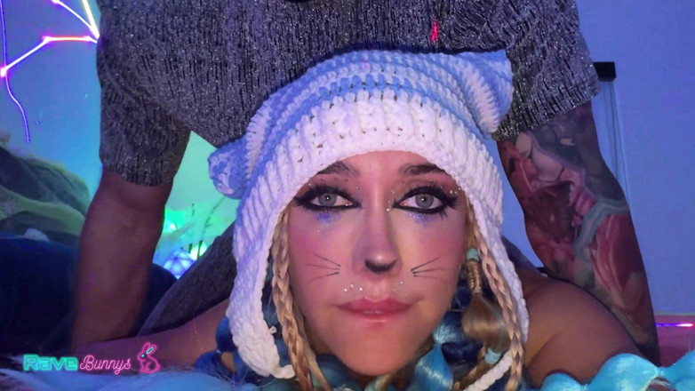 Rave Bunnys: Lusty Bunny Khloe Kapri Gets Her Face Covered in Cum!