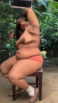Chubby Indian Girl in Black Jack Completely Strips for Camera