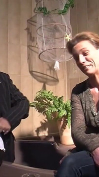 Orgasm of an Old Slut Fucked in the Bathroom