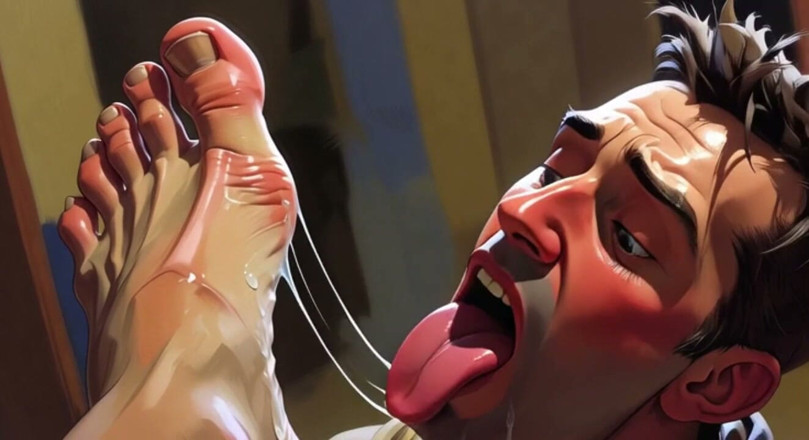 YOUR BEST FANTASY: Submissive Man Licking Big Feet - Intense Humiliation