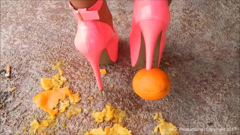 Nasty Girlfriends: Sofia squirting orange crush in pink stilettos