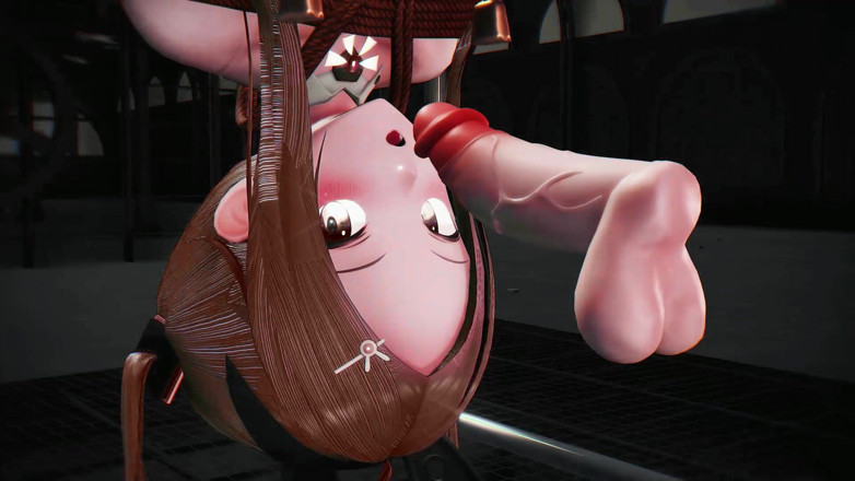 Smixix: Svázaná Hentai bondage kouření typ Lo Mmd 3D hnědá barva vlasů...