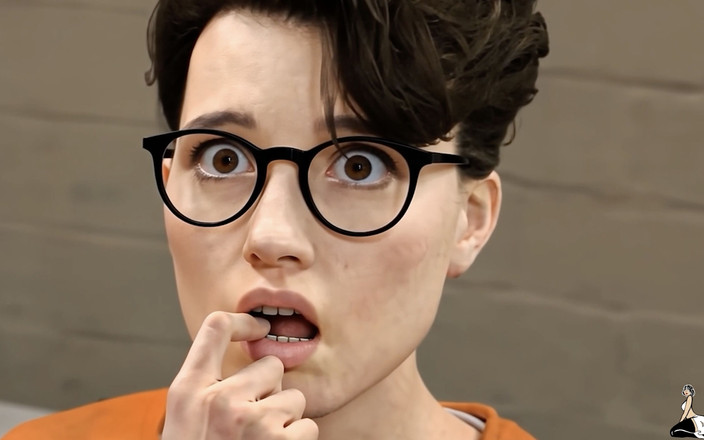 Dukes Hardcore Honeys: Nerdy nonbinary dívka bere tlusté velké černé péro ve vězení