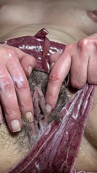 Look at My Hairy Under Wet and Dirty Shorts,leaking Cream From Hairy Vagina