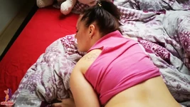 Verklig orgasm med creampie