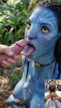 Cum Covered Avatar Waifu Gets Cum Drizzled All on Her Slutty Na’vi Ass Tongue