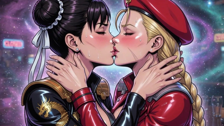 AI Porn: Cammy and Chun Li Kissing Ai