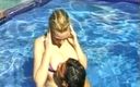 Deutsche Frauen: Uma loira alemã incrível recebe seus buracos esmagados na piscina