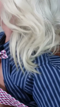 White Panties Down on All Fours - Brunette Licks Her Platinum Blonde From Behind