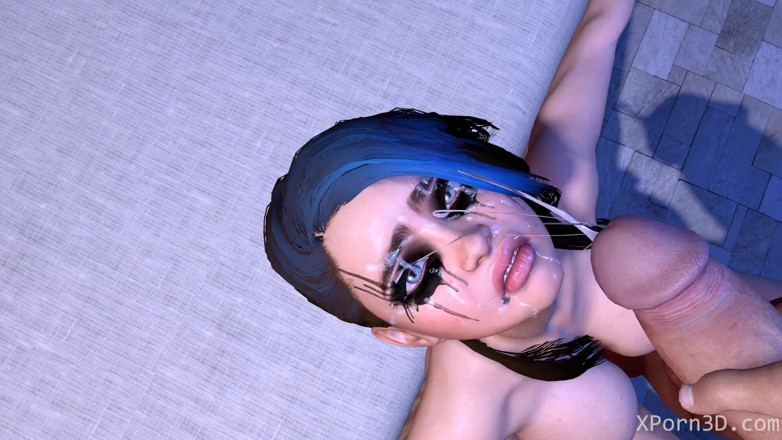 The Scenes: 3D-porno extremer halsfick, gesichtsfick, würgen, schlampiger blowjob, halsfick