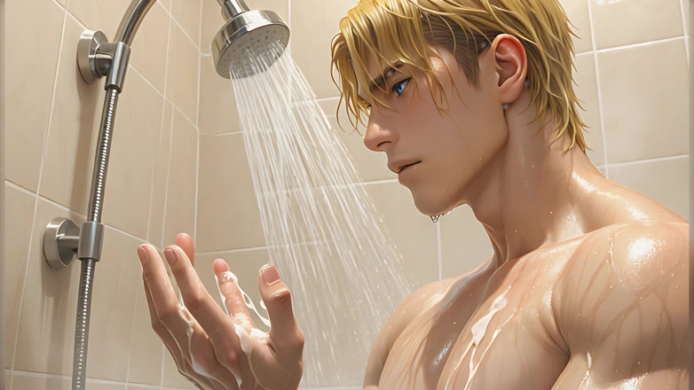 LustMen: このアスリートのブロンド男性がシャワーでオーガズムの瞬間を迎えると、きっと夢中になるでしょう