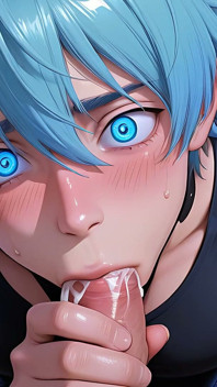 Cute Anime Boy Squeezing Balls Tight During Fast Aggressive Handjob