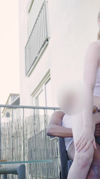 Creampie on the Balcony for 18 Plus Model